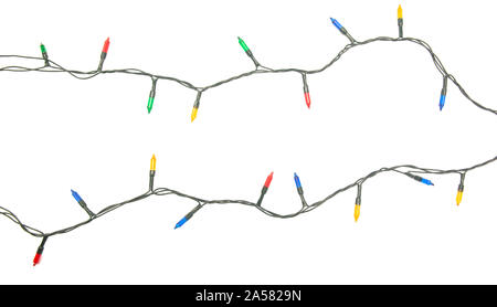 String of Christmas lights isolated on white background With clipping path Stock Photo