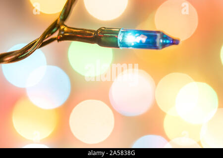Christmas lights background. Defocused Background With Blurred Bokeh. Stock Photo