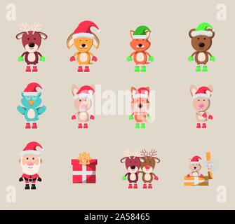bundle of christmas with icons set vector illustration design Stock Vector
