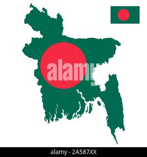 Bangladesh map flag Vector illustration eps 10 Stock Vector