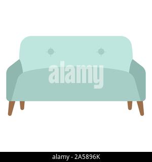 Isolated blue sofa. Living room furniture - Vector illustration Stock Vector