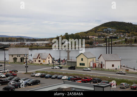 Gaspé is a city at the tip of the Gaspé Peninsula in the Gaspésie–Îles-de-la-Madeleine region of eastern Quebec in Canada Stock Photo