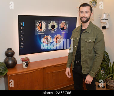 James Doran, 26, from Liverpool, who played as single mother 'Sammie',in his apartment at The Circle in Salford, Manchester, ahead of the live final of the second series of Channel 4's The Circle. Stock Photo