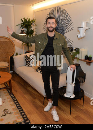 James Doran, 26, from Liverpool, who played as single mother 'Sammie',in his apartment at The Circle in Salford, Manchester, ahead of the live final of the second series of Channel 4's The Circle. Stock Photo