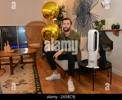 James Doran, 26, from Liverpool, who played as single mother 'Sammie',in his apartment at The Circle in Salford, Manchester, ahead of the live final of the second series of Channel 4's The Circle. Stock Photo