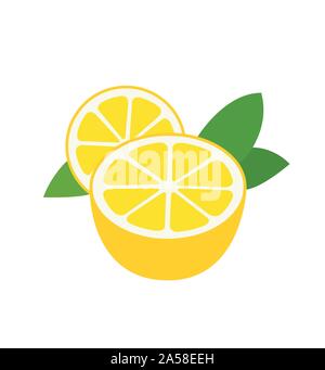 Fresh lemon fruits vector illustrations isolated on white Stock Vector