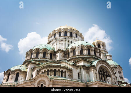 Detail of the domes of Saint Alexander Cathedral in Sofia (Bulgaria)