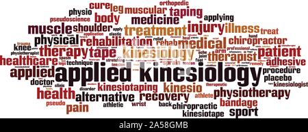 Applied kinesiology word cloud concept. Collage made of words about applied kinesiology. Vector illustration Stock Vector