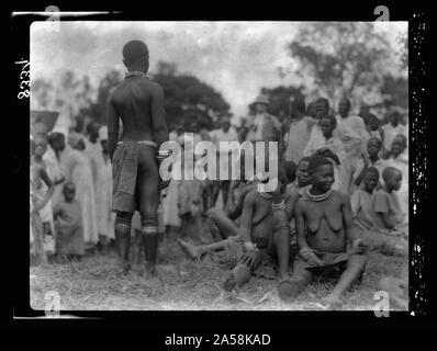 Uganda. From Hoima to Fort Portal. Group of natives Stock Photo