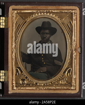 Unidentified African American soldier in Union uniform with wife and ...