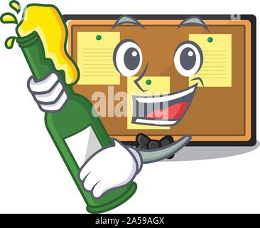 With beer toy bulletin board on the cartoon Stock Vector