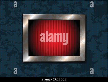 Square frame on the grungy surface Stock Vector