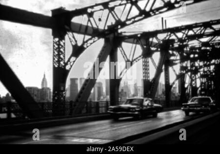 Williamsburg Bridge in New York City Facing Towards Manhattan . July 1974 Stock Photo