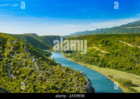 Beautiful nature landscape, canyon of Zrmanja river in Dalmatia, Croatia Stock Photo