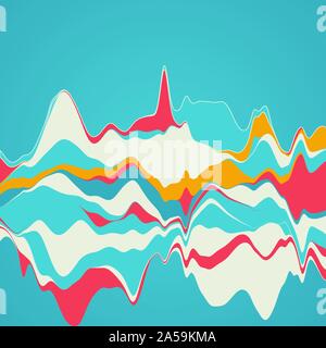 Big data visualization. Streamgraph. Futuristic infographic. Information aesthetic design. Palette color Stock Vector