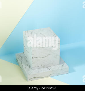 Square platform with solid color background, 3d rendering. Computer ...