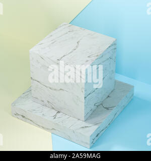 Square platform with solid color background, 3d rendering. Computer ...