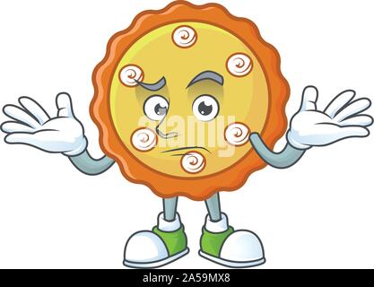 Grinning sweet apple pie with fruit fresh. Stock Vector