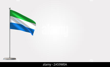 Senegal 3D waving flag illustration on Flagpole. Perfect for background with space on the right side. Stock Photo