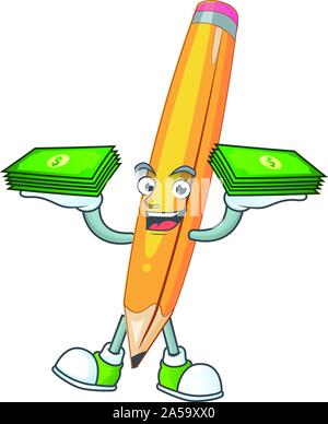 With money bag pencil stationery for in elementary school. Stock Vector