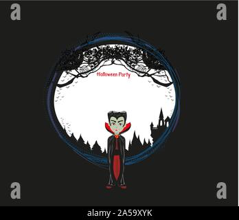 Cartoon vampire boy frame Stock Vector
