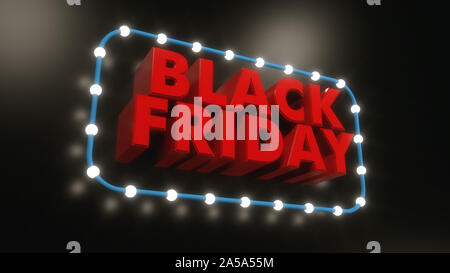 3d render black friday text background Stock Photo