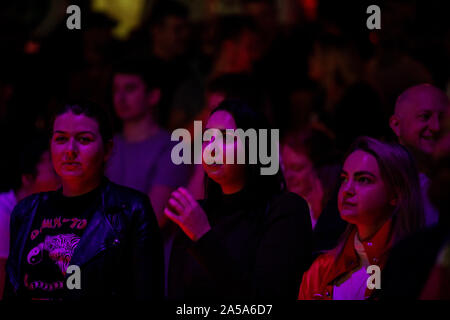 England fans watch the 2019 Rugby World Cup Quarter Final match between England and Australia at The Clapham Grand, London Stock Photo