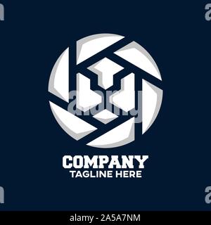 Modern logo lion head and photo. Vector illustration. Stock Vector