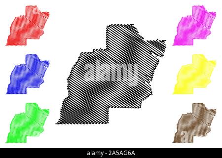 Barbour County, Alabama (Counties in Alabama, United States of America,USA, U.S., US) map vector illustration, scribble sketch Barbour map Stock Vector