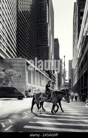 Horse mounted policemen in New York Stock Photo