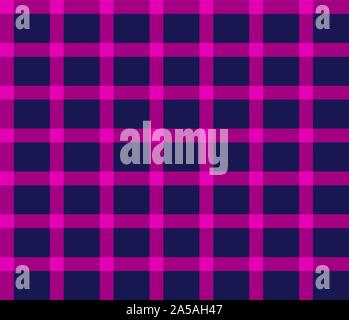 Blue and purple plaid texture. Navy blue and pink checkered seamless pattern. Gingham seamless background. Lumberjack backdrop for textile, shirt. Stock Vector
