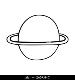 Simple black and white saturn vector illustration Stock Vector