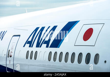 TOKYO - MAY 02: All Nippon Air or short ANA airplane in Tokyo Narita Airport on May 02. 2018 in Japan Stock Photo