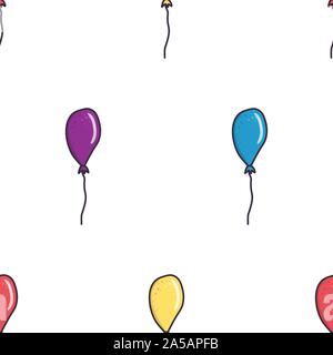 Vintage colorful balloons seamless pattern for print,celebration design, fabric texture, wrapping paper. Holiday vector decoration. Stock Vector