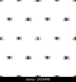 Spider seamless pattern in abstract style. Vector design for printing. Holiday horror backdrop. Stock Vector