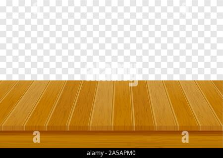 wooden table top vector illustration isolated on transparent background Stock Vector