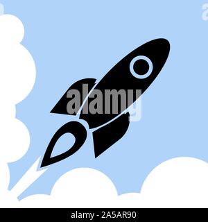 Abstract simple rocket start up concept vector illustration Stock Vector