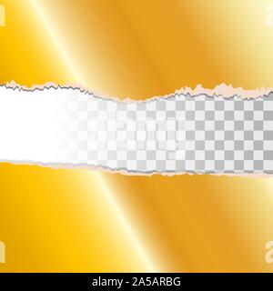 Decorative golen torn paper using as background Stock Vector