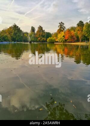 The Cismigiu Garden (Parcul Cismigiu) is one of the largest and most beautiful public parks in Bucharest. Stock Photo