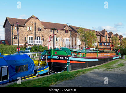Barge moored on Beverley Beck, Beverley, East Yorkshire, England UK Stock Photo