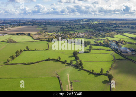 Aerial photo of farmland uk Stock Photo