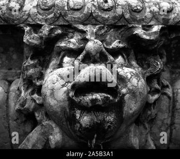 stone water fountain cherub face Stock Photo