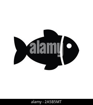 Little fish Vector icon isolated on white Stock Vector