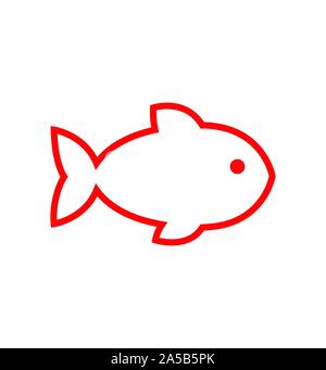 fish line icon vector illustration eps 10 isolated Stock Vector