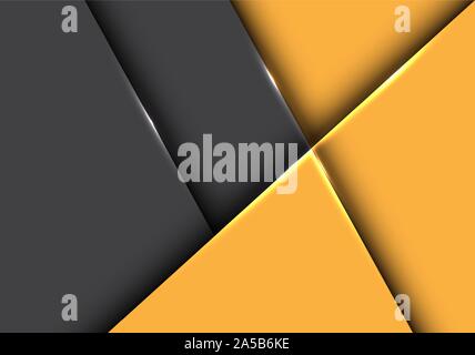 Abstract yellow glossy metallic geometric overlap design modern futuristic background vector illustration. Stock Vector