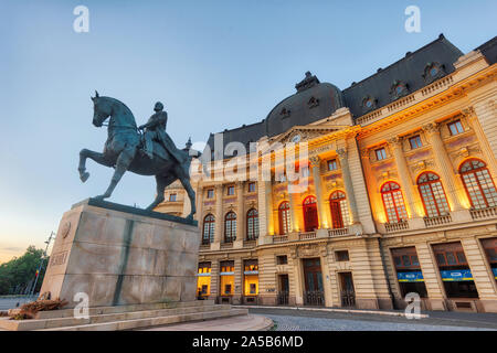 Equestrian statue of Carol I in Bucharest, Romania, taken in May 2019 Stock Photo