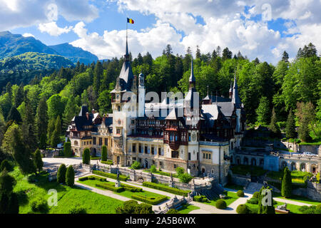 Peles Castle in central Romania, taken in May 2019 Stock Photo