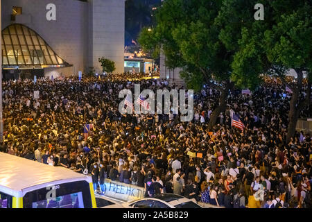 Hong Kong. 14th Oct, 2019: More than 130,000 protesters gathered for a peaceful rally in Central District, Hong Kong. Calling on the US to pass the Ho Stock Photo
