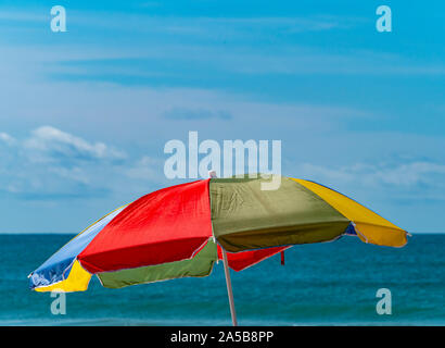 Beach umbella on Lido Beach on the Gulf of Mexico on Lido Key in Sarasota Florida in the United States Stock Photo