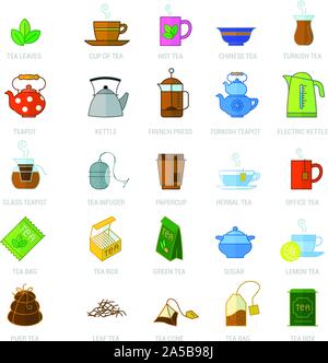 tea icon set. Stock Vector